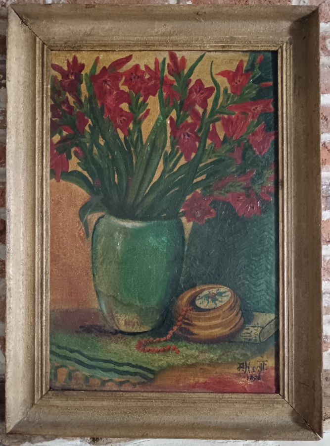 Late 19th Century Floral Still Life Oil Painting, Dated 1896.jpg